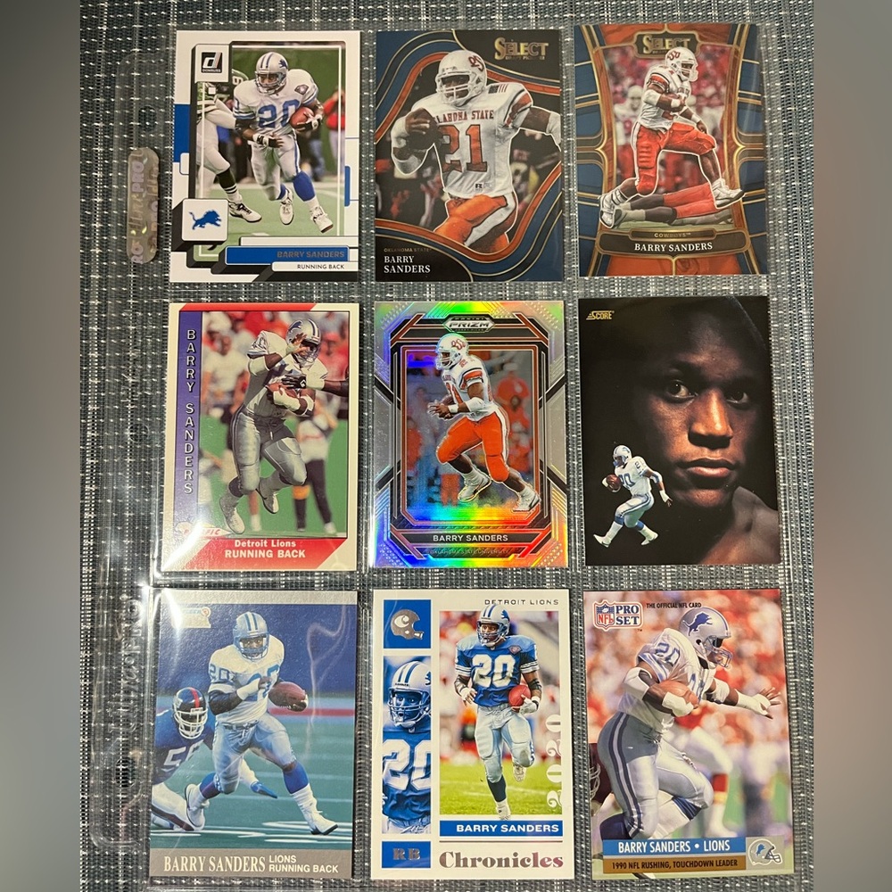🏈 Barry Sanders Football NFL Football Trading Card Collection, Lot of 9, Lot 4